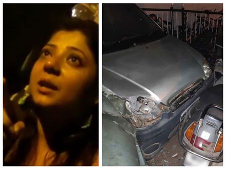 குடிபோதையில் போலீசாரை அறைந்து, 7 வாகனங்களை சேதப்படுத்திய நடிகை