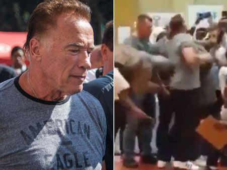 பறந்து வந்து சூப்பர் ஸ்டாரை எட்டி உதைத்த வாலிபர்: அதிர்ச்சி வீடியோ