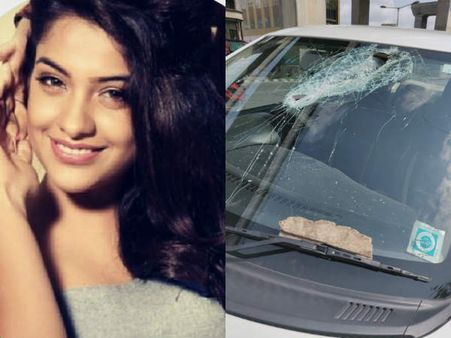 ஓடும் கார் மீது விழுந்த கான்கிரீட் ஸ்லாப்: அதிர்ஷ்டவசமாக உயிர் தப்பிய நடிகை