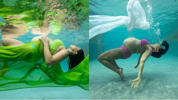 9 மாதம் கர்ப்பம்: நீருக்கு அடியில் பிகினியில் போட்டோஷூட் நடத்திய நடிகை