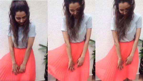 காற்றில் பறக்கும் பாவாடை.. அமுக்கி பிடித்தப்படி ஆட்டம்.. இந்த நடிகை போட்ட வீடியோவ பாத்தீங்களா?