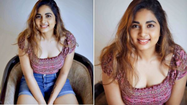 குட்டி டிராயர்.. லோ நெக் டாப்.. க்யூட் ஸ்மைல்.. கன்னத்தில் குழி.. அள்ளும் அழகு.. யாருன்னு பாருங்க!