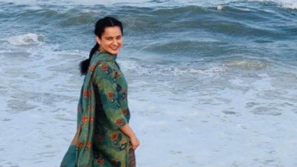 சென்னை கடற்கரையில் கால் நனைத்த கங்கனா ரனாவத்.. விறு விறுப்பாக நடைபெறும் தலைவி ஷூட்டிங்!