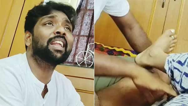 அப்படித்தான்.. காலை அமுக்குங்க… மனைவியிடம் மொக்கை வாங்கிய வினோத் பாபு!