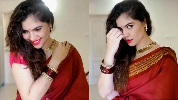 ஷெரினுக்கு எடுப்பான.. சிவப்பு நிற சேலை.. இதயத்தை அள்ளி தந்த ரசிகர்கள்!