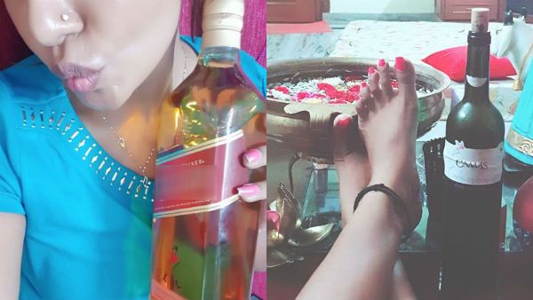 டிவி பார்த்துக்கொண்டே சரக்கடிக்கும் நடிகை.. தினமும் ஒன்னு.. லாக்டவுன்ல இவங்களுக்கு மட்டும் எப்படி?