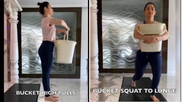 பக்கெட் நிறைய பழத்தைப் போட்டு.. அடேங்கப்பா.. தமன்னா ஐடியா சூப்பரா இருக்கே!