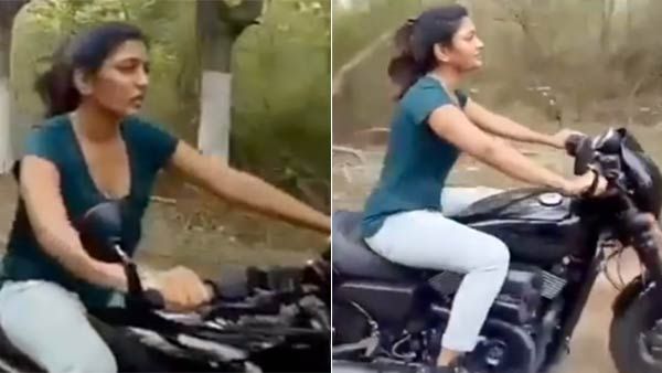 மண்ட பத்திரம்.. காஸ்ட்லி, ஹார்லி டேவிட்சன் பைக்கில் பிரபல ஹீரோயின் ஜாலி ரெய்டு..வைரலாகும் வீடியோ!