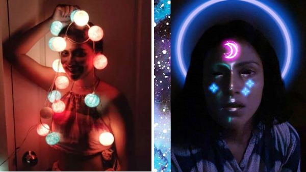 அட்டகாசம் தாங்கலயே.. மூஞ்சில நிலா, நட்சத்திரம்லாம் மின்னுது.. ஏலியனாவே மாறிட்டாங்களோ அமலா பால்?