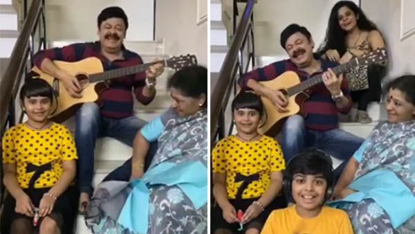 கிட்டார் வாசித்து.. பாட்டு பாடி.. அட்வான்ஸ் அன்னையர் தின வாழ்த்து கூறிய.. மதன் பாபு குடும்பம்!