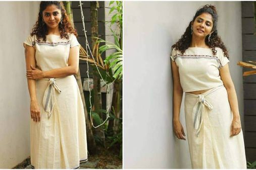 ஆண்கள் வேஷ்டியில் பெண்களுக்கான ஸ்கர்ட், சட்டை.. லாக்டவுனில் அசத்திய நடிகை.. வாழ்த்தும் ரசிகர்கள்!