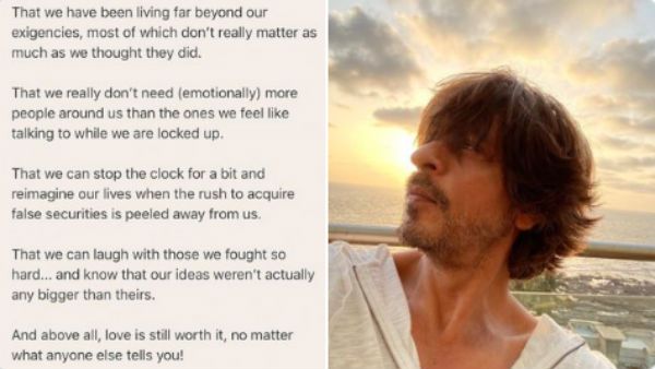 Lockdown Lessons: அன்பை விட பெரியது எதுவுமில்லை.. அதற்கு இன்னும் மதிப்பு இருக்கு.. ஷாருக்கான்!