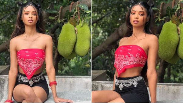 இப்படி இறங்கிட்டாங்களே.. பலா மர பின்னணி.. கர்சீப்பில் மேலாடை அணிந்து பிரபல நடிகை போட்டோஷூட்!