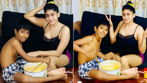 என்னதான் மகன் என்றாலும் அவருக்கு முன்னால் இப்படியா.. நடிகையை விளாசும் நெட்டிசன்கள்!