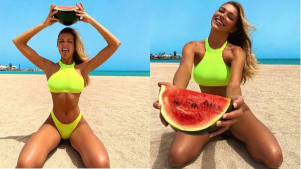 இந்த பழம் வேண்டுமா.. தர்பூசணியுடன் பிகினியில் போஸ் கொடுத்த டிவி நடிகை.. வைரலாகும் போட்டோஸ்!