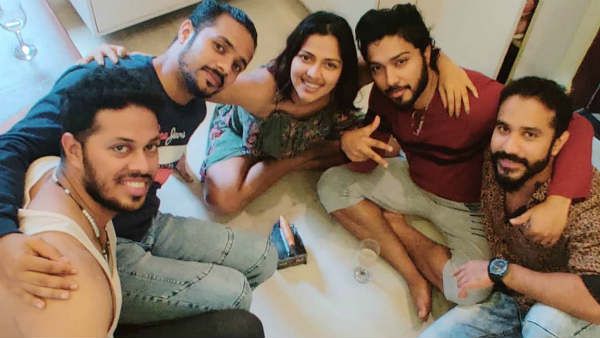 பீர் பாட்டிலும் கையுமா.. ஆண் நண்பர்களுடன் கும்மாளம் போடும் அமலா பால் !