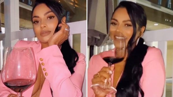 பிங்க்கில் பின்றாரே.. கையில் சரக்குடன் வெறும் கோட் மட்டும் அணிந்து பிரபல நடிகையின் தாறுமாறு போஸ்!