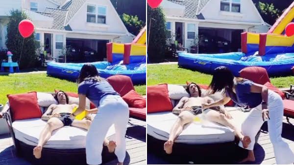 உறங்கிக் கொண்டிருந்த கணவன்.. வாட்டர் பலூனை வைத்து.. சன்னி லியோன் செய்த காரியத்தை பாருங்க!