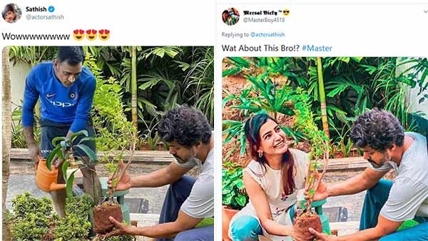 விஜய் கொடுக்க.. சமந்தா செடி நட.. தல தோனி தண்ணீர் விட.. தெறிக்குதுப்பா உங்க கிரியேட்டிவிட்டி!