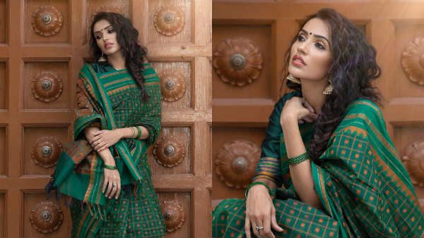 பச்சை நிறமே, பச்சை நிறமே.. அசத்தும் சேலையில் அள்ளும் அழகு.. வைரலாகும் நடிகை அக்‌ஷரா போட்டோஸ்!