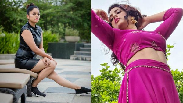 டீ-ஷர்ட்டை லைட்டா தூக்கி.. இடுப்பை காட்டி இளசுகளை உசுப்பேத்தும் தமிழ் நடிகை !