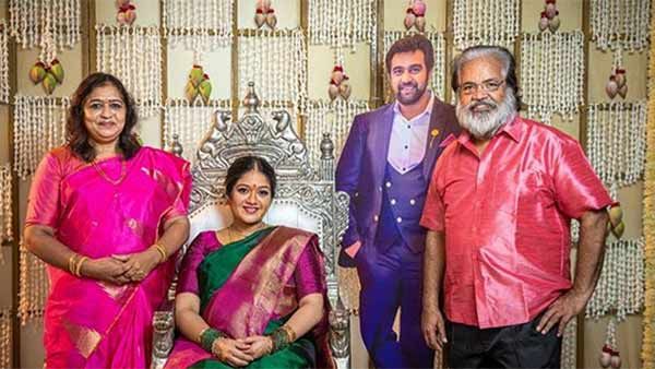 மறைந்த நடிகர் சிரஞ்சீவி சார்ஜா மனைவி.. ஆளுயர கட் அவுட் அருகில்.. நடிகை மேக்னா ராஜூக்கு வளைகாப்பு!