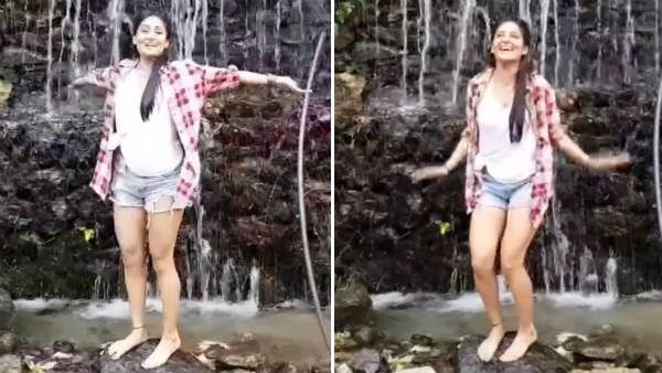 அருவியில் ஆனந்தக் குளியல் போட்ட கவர்ச்சி கன்னி.. குஷியான ரசிகர்கள்!