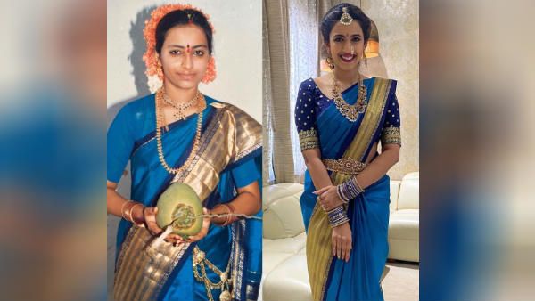 கல்யாணத்துக்கு ஒரு நாள்தானே இருக்கு.. அம்மாவின் நிச்சயதார்த்த புடவை அணிந்து விழாவில் பங்கேற்ற நடிகை