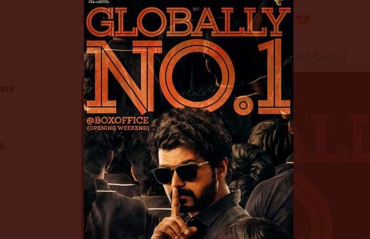குளோபலி நம்பர் ஒன்.. உலகளவில் முதல் வாரத்தில் மாஸ்டர் படம் தான் வசூலில் டாப்பாம் #MasterGloballyNo1
