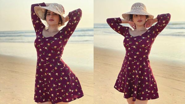 குட்டைப் பாவாடையில் கலக்கல் போஸ் … கவர்ச்சி தாகமூட்டும் இளம் நடிகை !