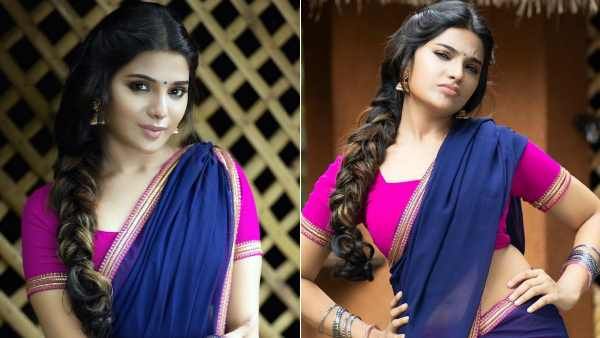 பாவாடை தாவணியில் அசத்தும் ஆத்மிகா.. அடடா என்ன அழகு!