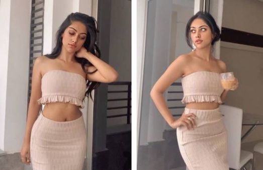 தொப்புளைக் காட்டி ஹாட் போஸ்... இணையத்தை துவம்சம் செய்யும் அனு இமானுவேல்!