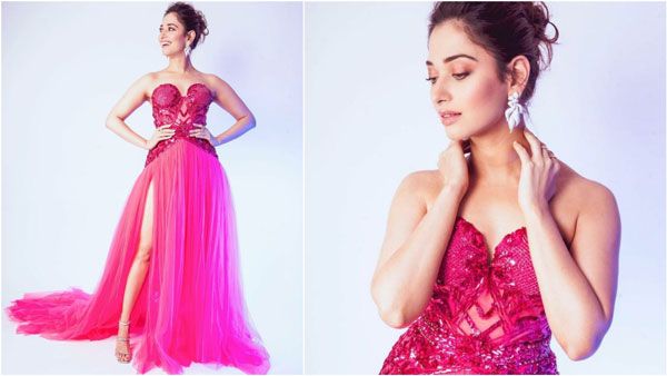 ரோசு ரோசு ரோசு அழகான ரோசு நீ ... பிங்க் ட்ரெஸ்ஸில் ஜொலி ஜொலிக்கும் தமன்னா!