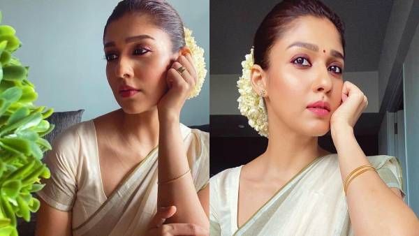 அம்சம்ய்யா... கேரளத்து புடவையில்.. தலை நிறைய மல்லிப்பூவுடன்.. சிலிர்க்க வைக்கும் நயன்தாரா!