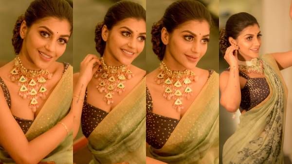 எது உங்களுக்கு பிடிச்சுருக்கு? சேலையில் அப்படி இப்படி போஸ் கொடுத்து கேட்ட யாஷிகா!