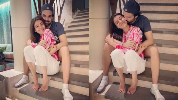 லாக்டவுன்ல கணவருடன் நெருக்கமாக போட்டோஸ்... காஜல் அகர்வாலின் வைரல் புகைப்படங்கள்