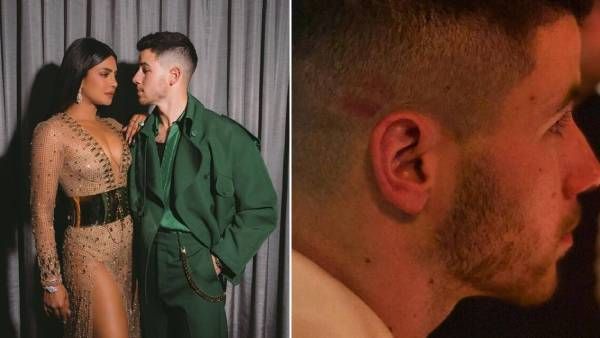 அவருடைய நரையில் என் உதட்டுச்சாயம்.. கணவரின் காதுக்கு மேல் முத்தம் கொடுத்த பிரியங்கா சோப்ரா!