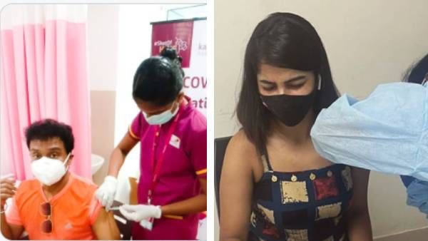 நடிகை பவித்ரா லட்சுமி… நடிகர் சஞ்சீவ்… தடுப்பூசி செலுத்திக் கொண்டனர்!