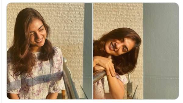 வெயிலை உற்சாகமாக வரவேற்ற நஸ்ரியா... ரசிகர்களை வென்ற சிரிப்பு!