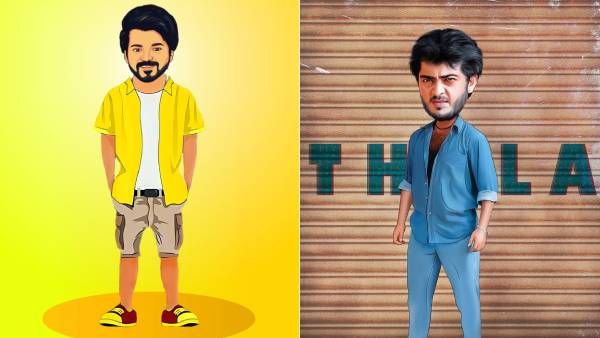 விஜய், அஜித்னு எல்லாரையும் டவுசரோட சுத்த விட்டுட்டாங்களே.. வைரலாகும் கேரிகேச்சர் போட்டோ டிரெண்ட்!