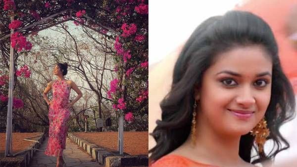 பூக்களோடு பூக்களாக கலந்த கீர்த்தி சுரேஷ்.. மயக்காதே புள்ள!