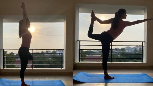 ப்பா.. என்ன ஒரு வியூ.. ஒற்றைக் காலை தூக்கி கீர்த்தி சுரேஷ் செய்யும் யோகா.. அந்த ‘சன்’ இருக்கே!