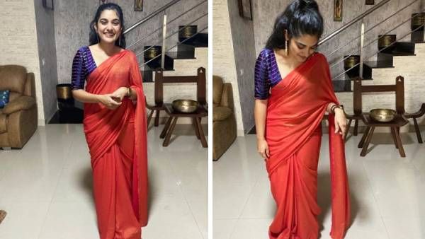 ஜிலு ஜிலு… கூல் கூல்…புடவையில் கலக்கிய நிவேதா தாமஸ்!