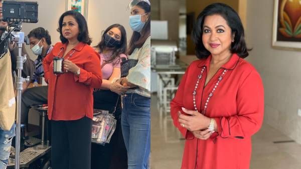 வொர்க் மோடாம்.. பிளாக் அன்ட் ரெட் பேண்ட் ஷர்ட்டில்.. கையில் காஃபி கப்புடன் போஸ் கொடுத்த ராதிகா!