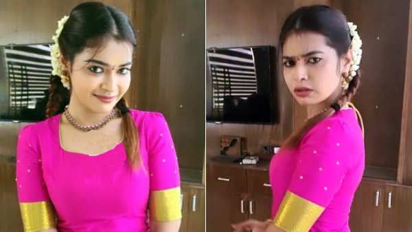 பட்டுப் பாவாடை சட்டையில்.. மூச்சு முட்ட வைக்கும் தர்ஷா குப்தா.. வேற லெவல்!