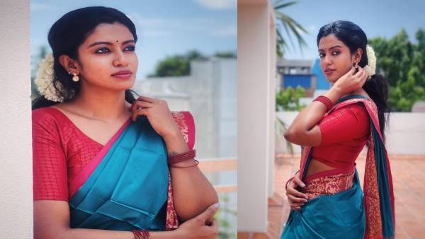 கொண்டையில் கும்முன்னு மல்லிகை.. சைட் இடுப்பு.. சிலிர்க்க வைக்கும் கண்ணம்மா!