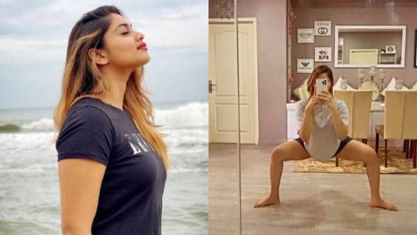 முடிஞ்சா இப்படி கால விரிச்சு உட்காருங்க பார்ப்போம்.. அசர வைத்த ஷிவானி!