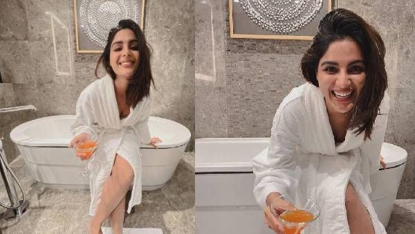 கையில் கிளாஸ்...பாத்ரூமில் ஃபோட்டோஷுட்...தெறிக்கவிடும் இளம் நடிகை