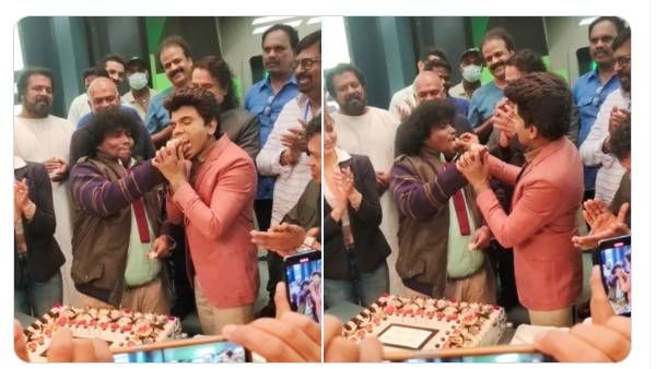 சர்ப்ரைஸ் கொடுத்த சரவணா ஸ்டோர் அதிபர்.. கேக்கை ஊட்டிவிட்டு உருகிய யோகி பாபு!