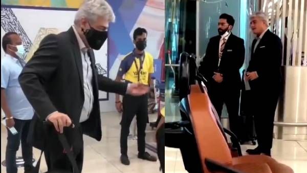 ரஷ்யா ஏர்போர்ட்டில் செம ஸ்மார்ட்டாக நம்ம தல அஜித்... தீயாய் பரவும் வீடியோ